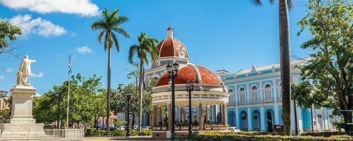 View of Cienfuegos Plaza and the City Hall building