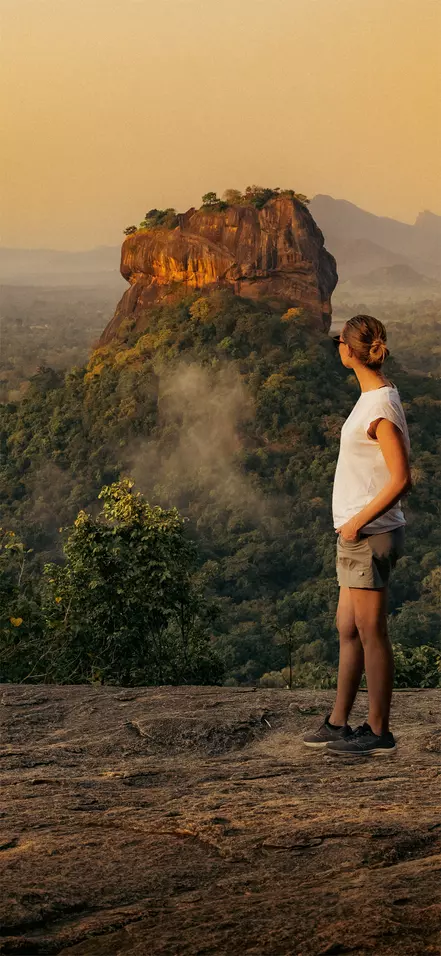 Woman looking out over Sigiriya Lion Rock
