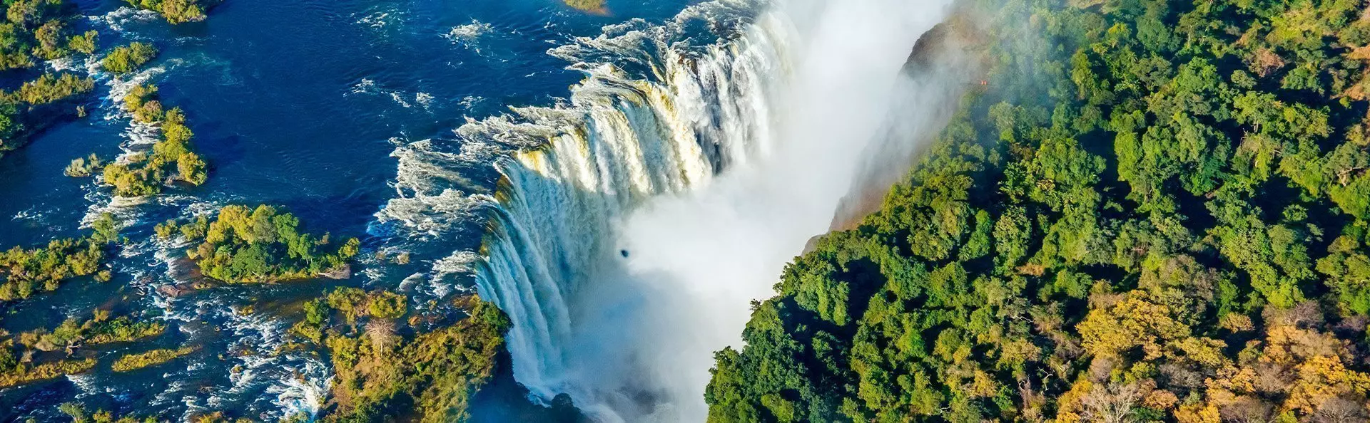 Aerial view of Victoria Falls in Zambia