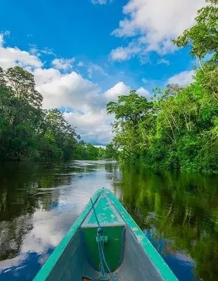 A boat trip deep into the Amazon jungle in Ecuador