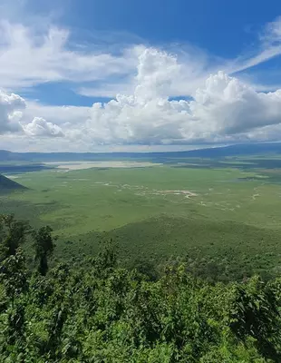 View of the Ngorongoro Crater in Tanzania
