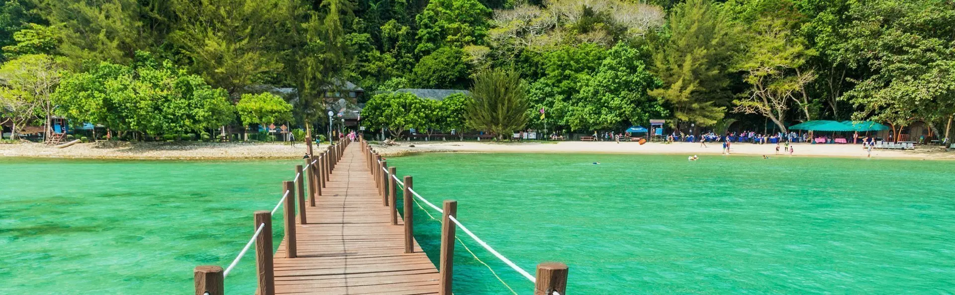 Bridge in the water on Gaya Island in Malaysia