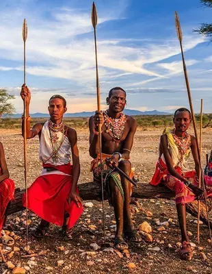 The Samburu people on a sunny day
