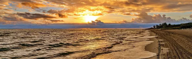 Magical sunset on the beach in Varadero, Cuba