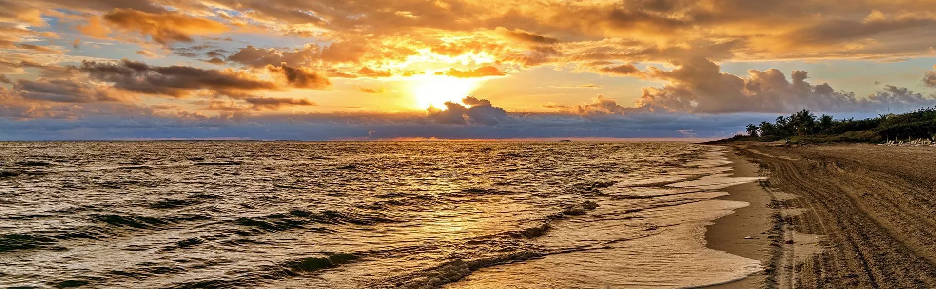 Magical sunset on the beach in Varadero, Cuba