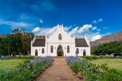 Historic building in the winelands outside Cape Town