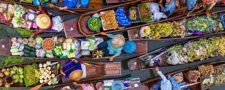 Floating market in Bangkok, Thailand